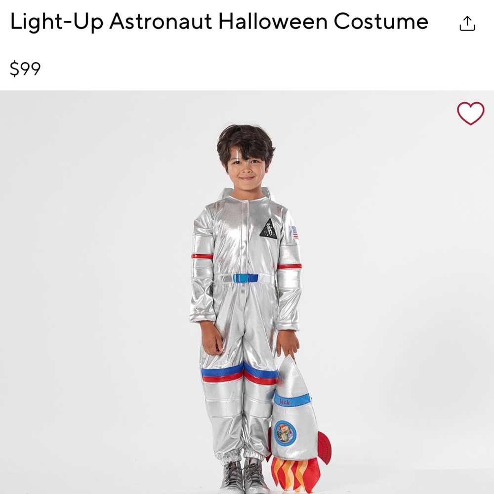 Pottery Barn kids light up Astronaut Costume